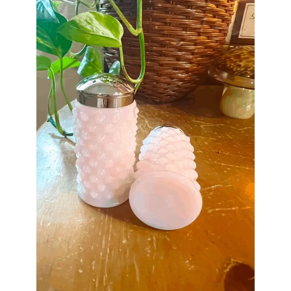 Crown Tuscan GiGi Hobnail Mosser Glass Salt and Pepper Shakers Made in USA